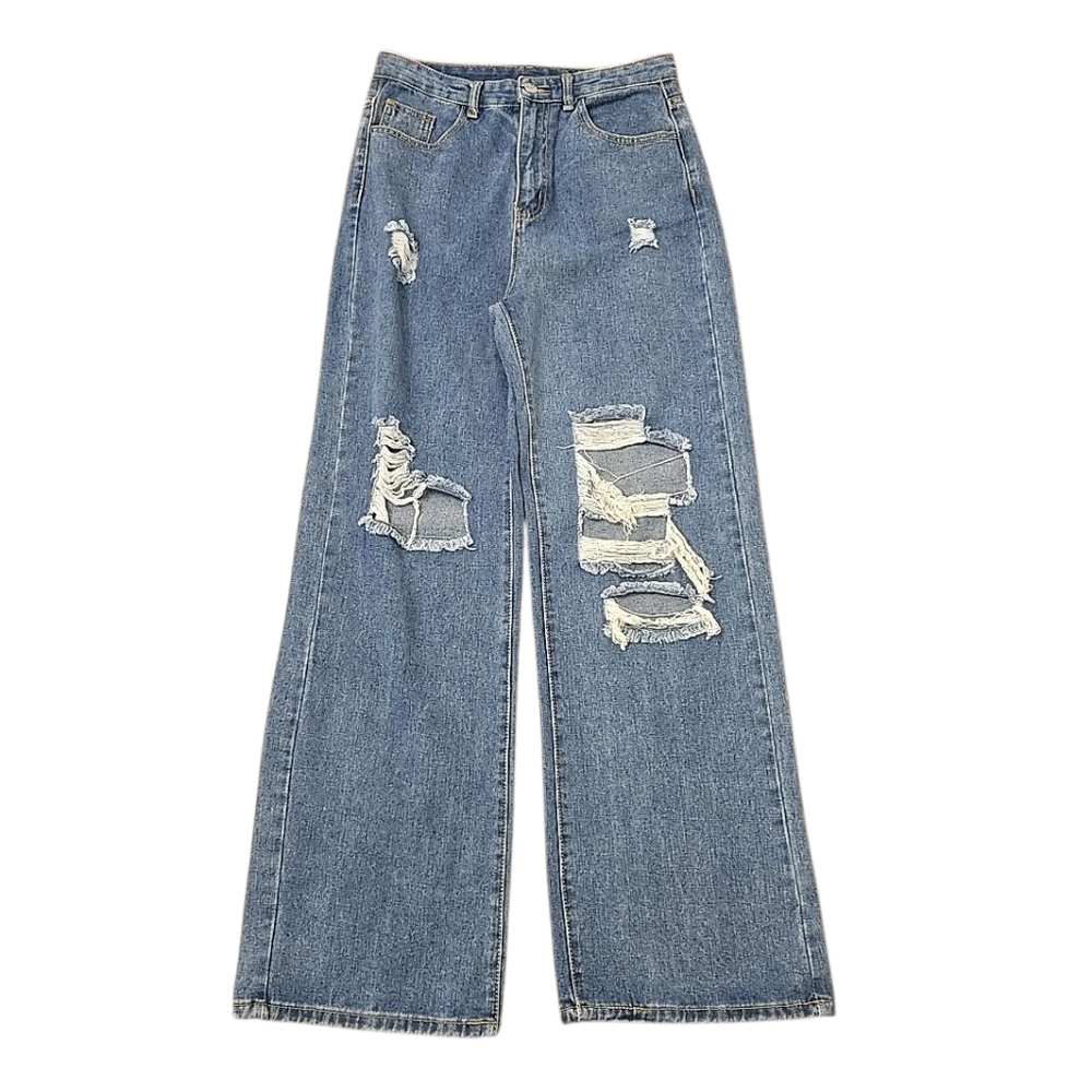 Shein Womens Size 6 Distressed Blue Jeans Boot Cut Denim Pants